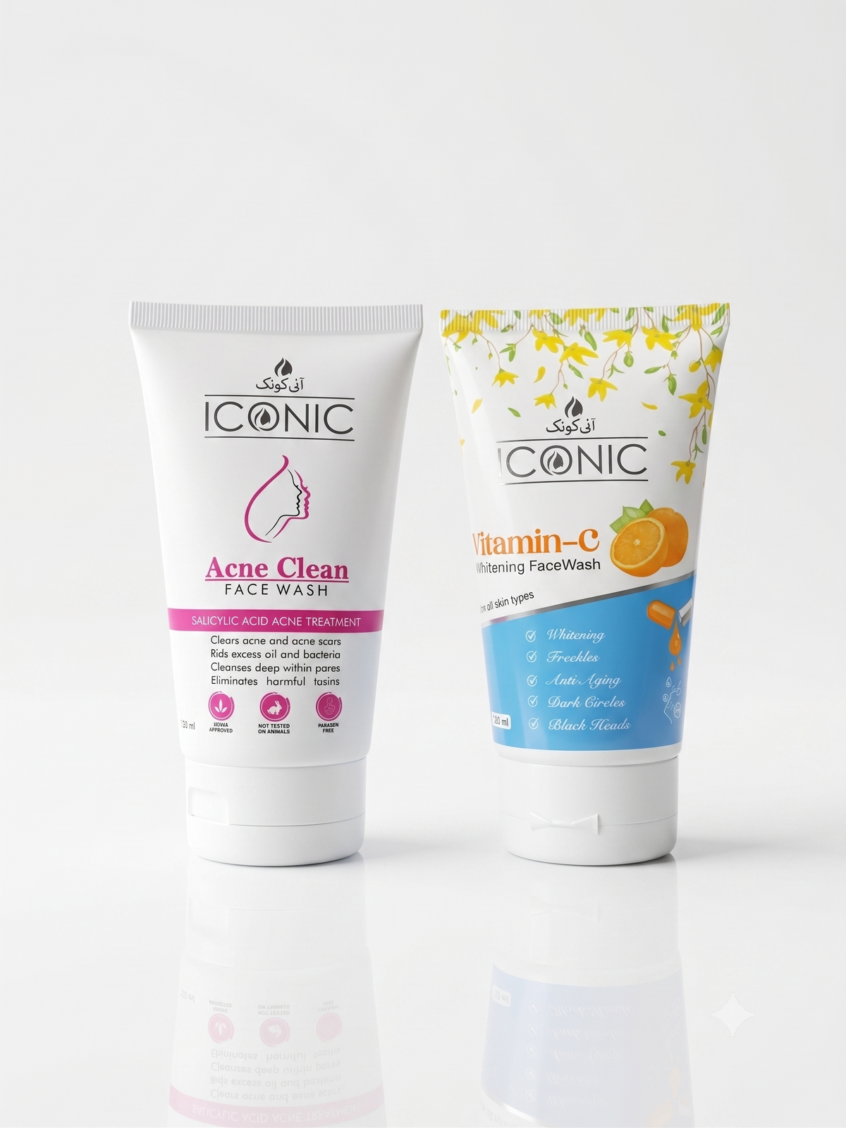 ICONIC Vitamin-C Whitening & Acne Clean Face Wash - 120ml