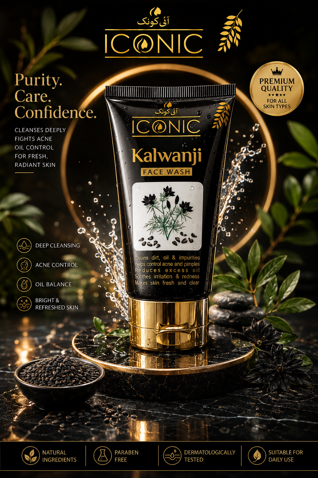 ICONIC Kalwanji Face Wash & Anti-Acne Herbal Formula – 120ml